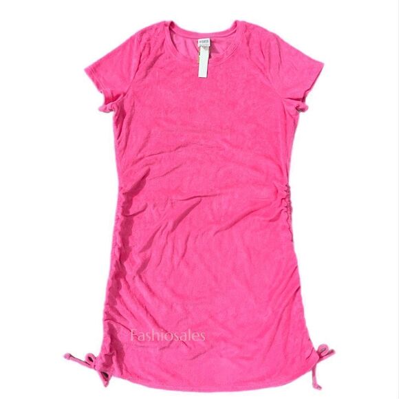 Victorias Secret Pink Beach Terry Ruched Sides Dress Pink - Picture 4 of 10